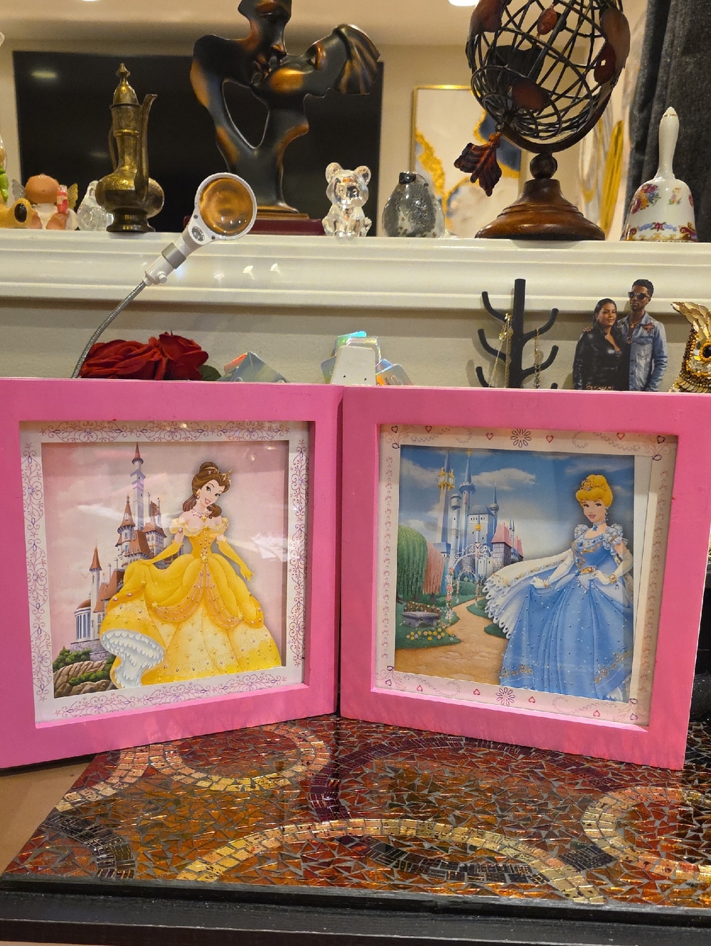 Disney Pink Double Frame with Princess Prints